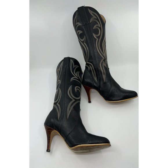 Vintage 70's Jeenz Boots Capezio Black Leather Size 6.5 - Picture 4 of 8